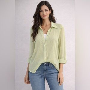 Dressbarn Light Green Ribbed Blouse‎